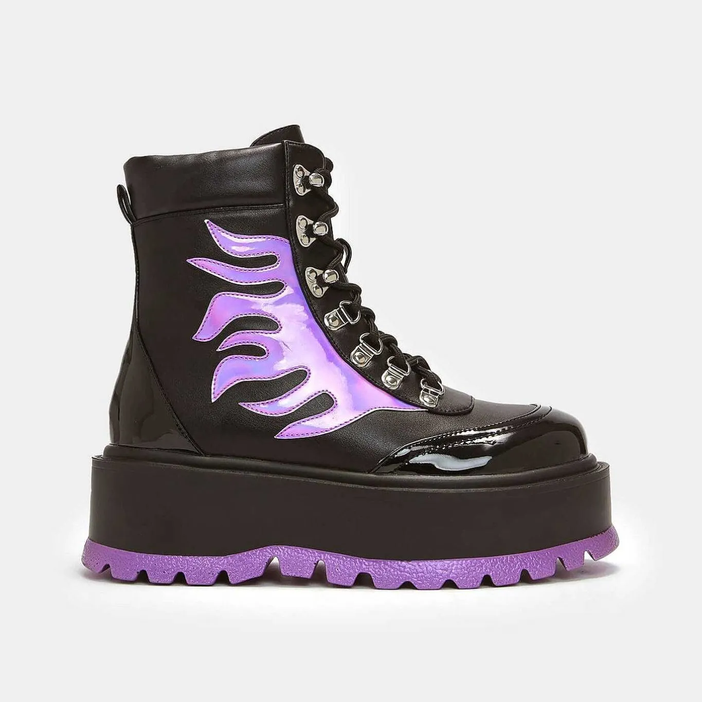 KOI footwear Helios Purple Hologram Flame Boots<Women'S The Platform Boot