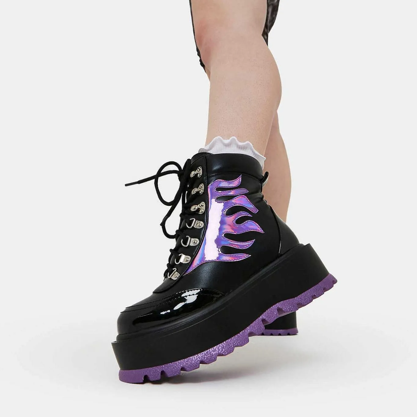 KOI footwear Helios Purple Hologram Flame Boots<Women'S The Platform Boot