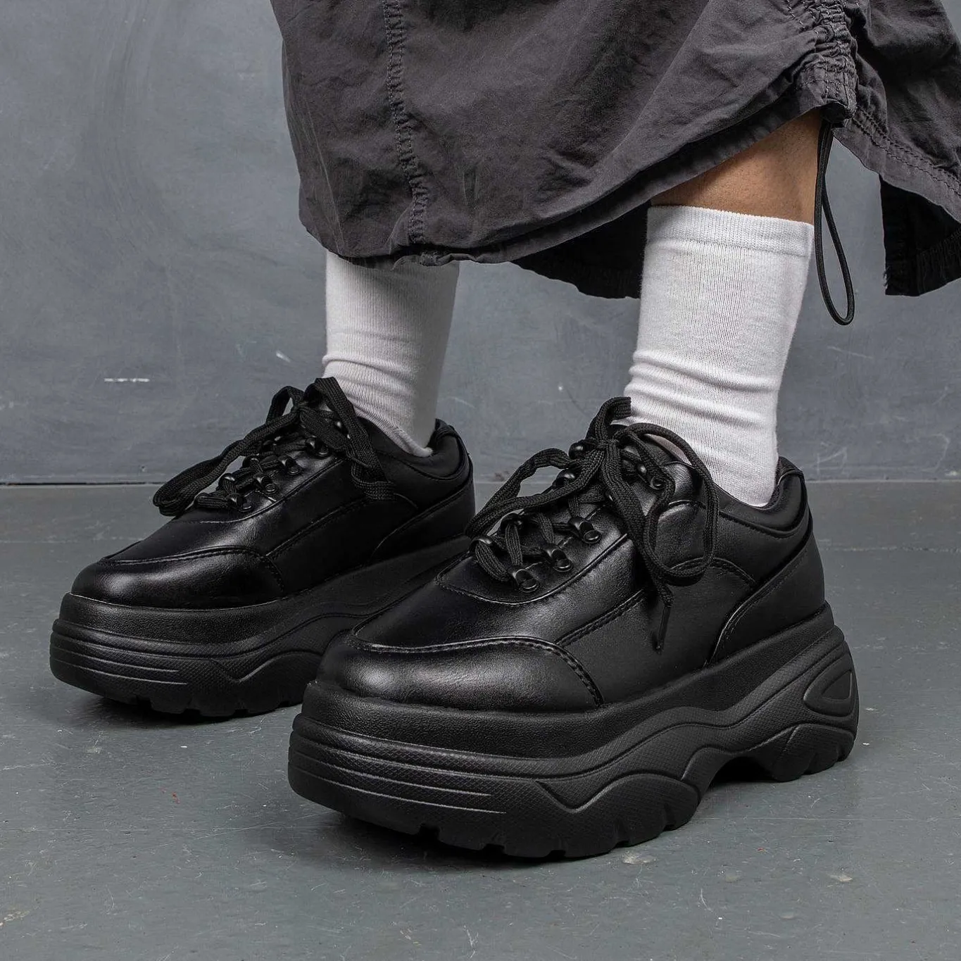 KOI footwear Jennie Striker Black Chunky Bubble Trainers<Women'S Black Trainers