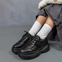 KOI footwear Jennie Striker Black Chunky Bubble Trainers<Women'S Black Trainers
