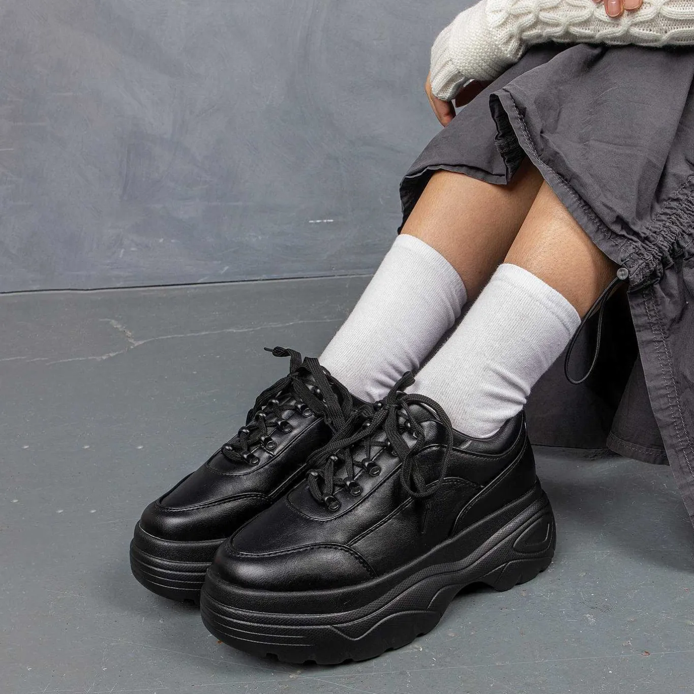 KOI footwear Jennie Striker Black Chunky Bubble Trainers<Women'S Black Trainers