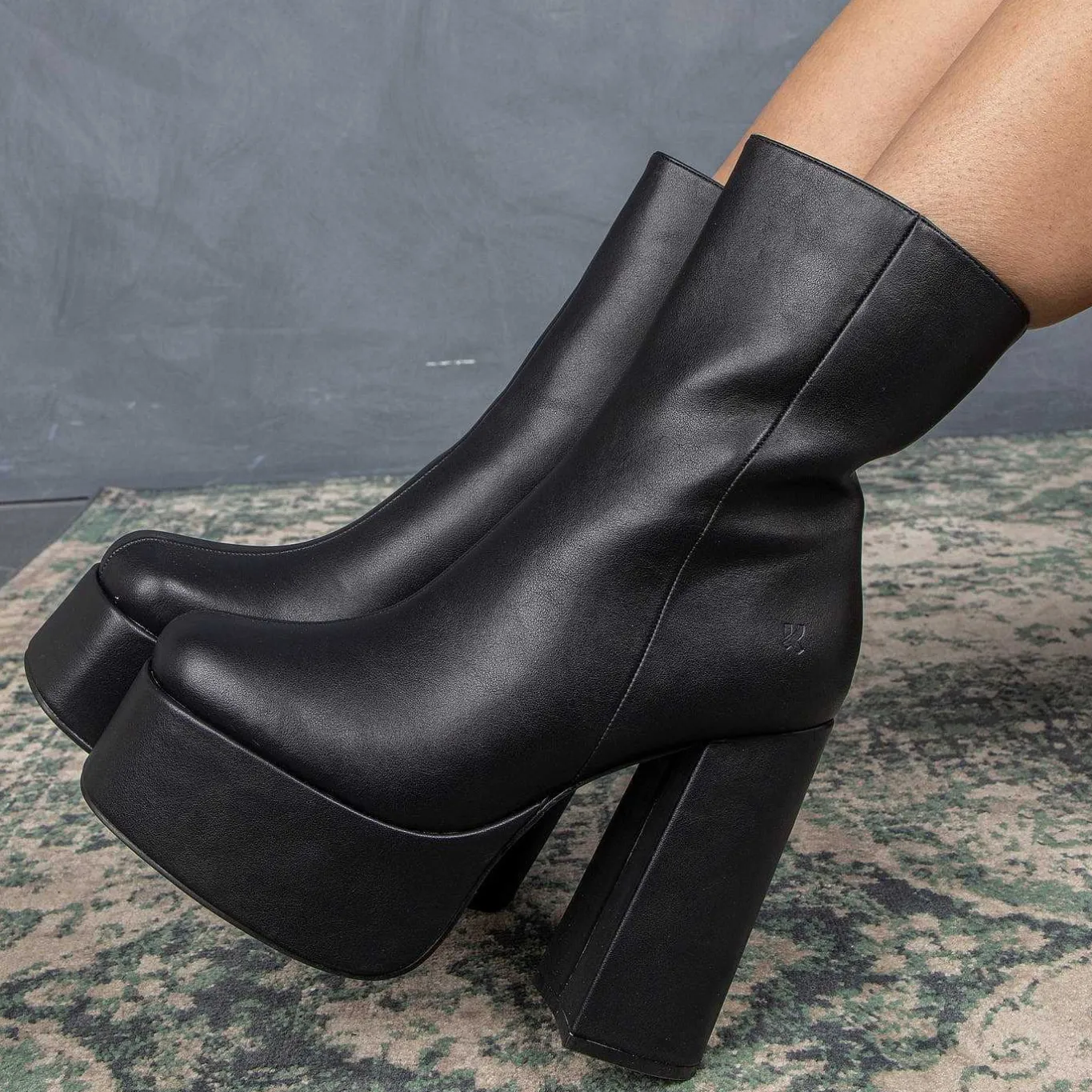 KOI footwear Lexus Black Platform Heeled Boots<Women'S Ankle Boots