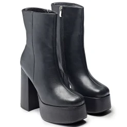 KOI footwear Lexus Black Platform Heeled Boots<Women'S Ankle Boots