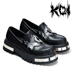 KOI footwear My Men'S Metal Loafers - Black |<Men'S Loafers