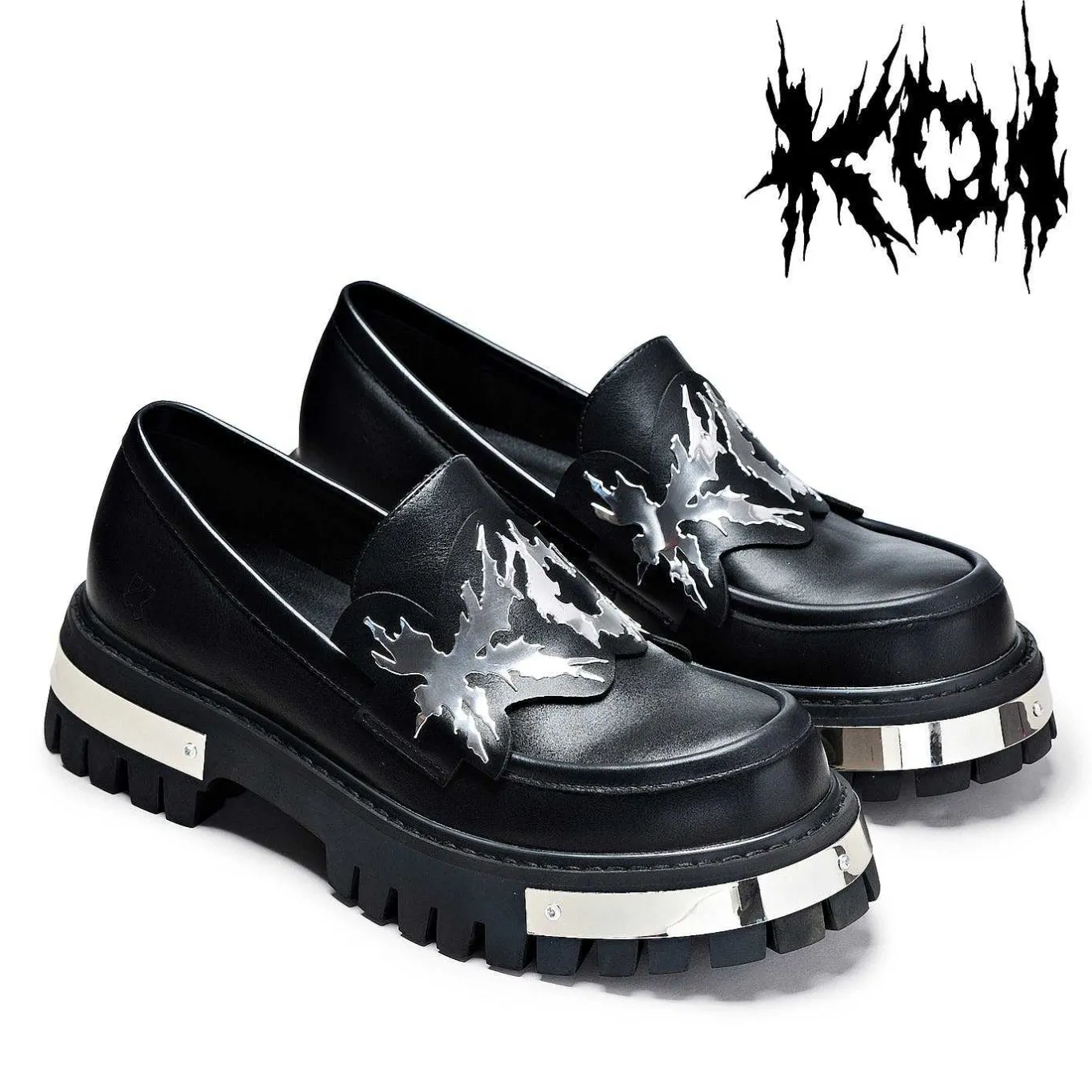 KOI footwear My Men'S Metal Loafers - Black |<Men'S Loafers