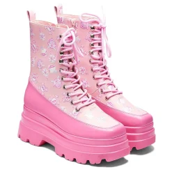 KOI footwear Pink Magic Yami Printed Trident Boots<Women'S Platform Boots