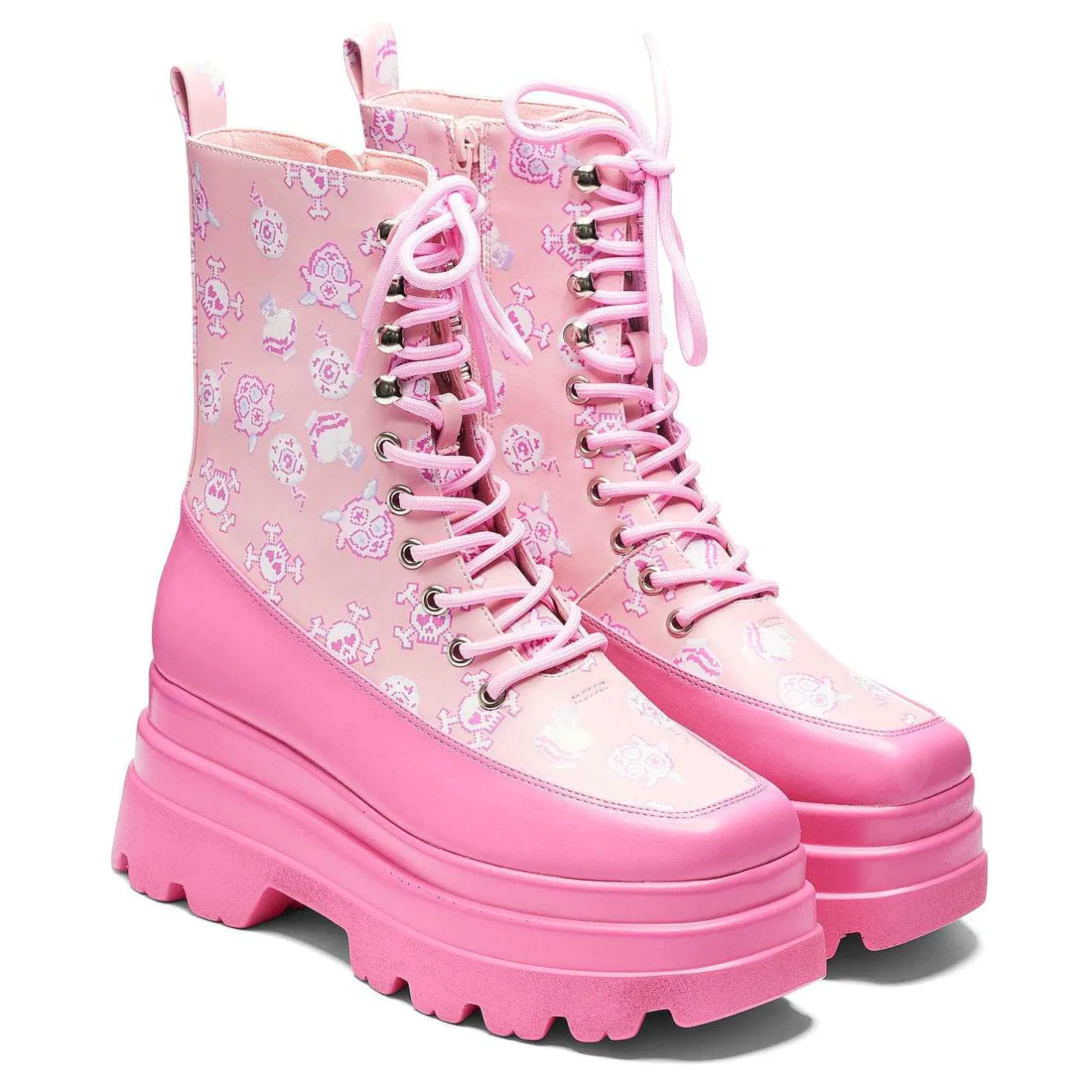 KOI footwear Pink Magic Yami Printed Trident Boots<Women'S Platform Boots
