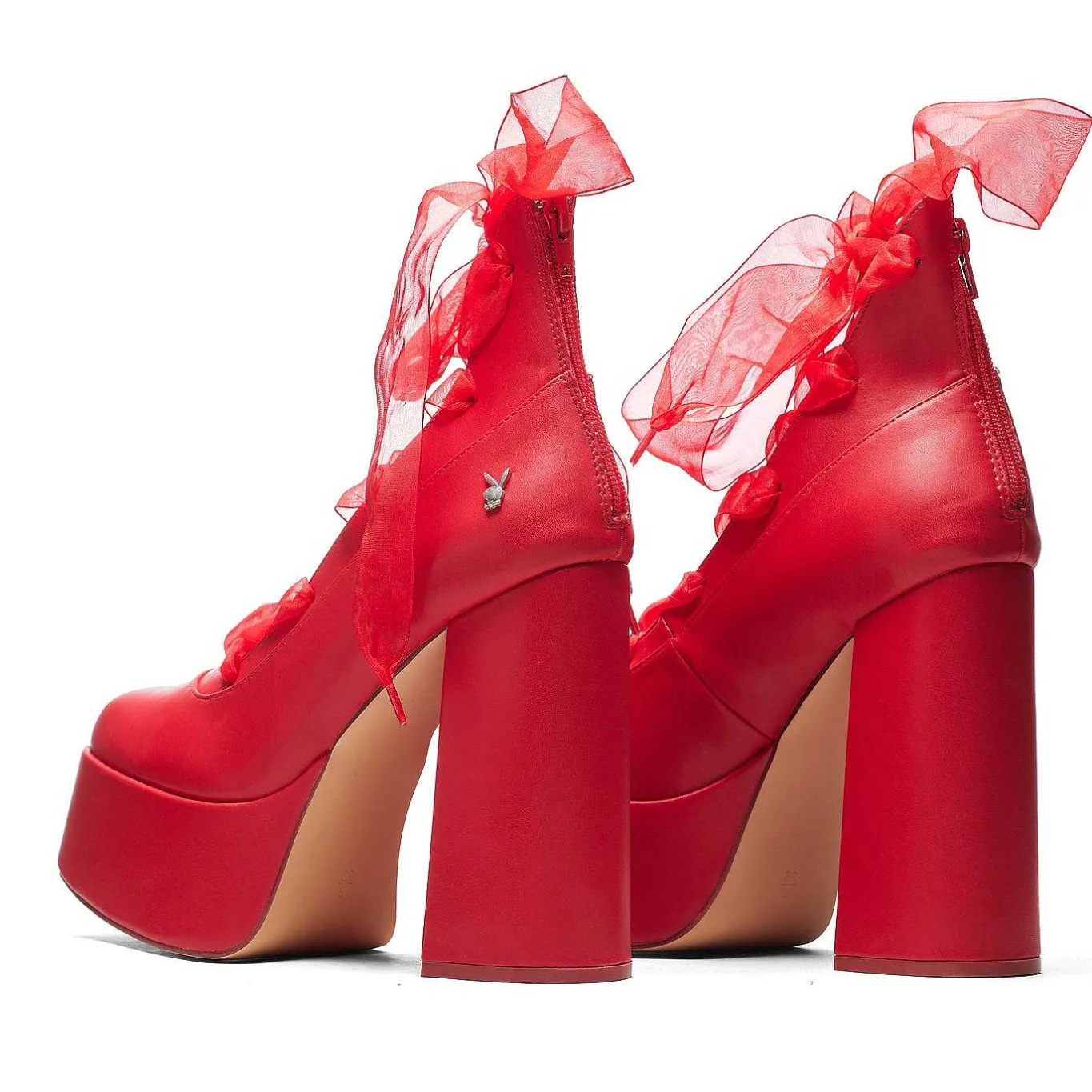 KOI footwear Playboy Infidelity Red Lace Up Heels | Playboy X Koi Collection<Women'S Platform Heels