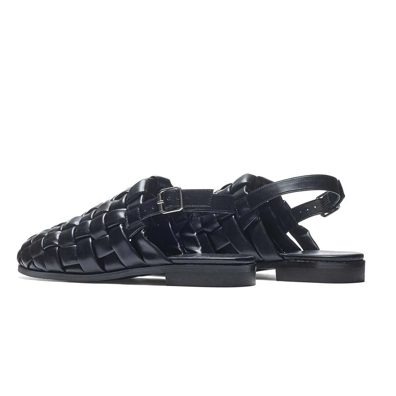 KOI footwear Provence Men'S Weaved Slingback Sandals - Black<Men'S Black Sandals
