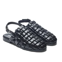 KOI footwear Provence Men'S Weaved Slingback Sandals - Black<Men'S Black Sandals