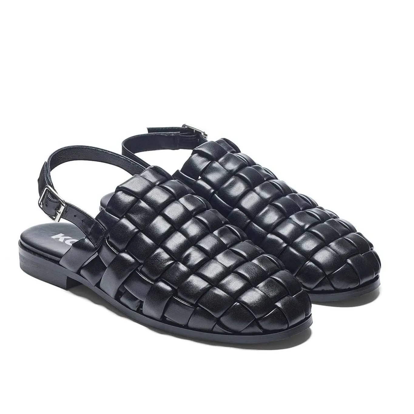KOI footwear Provence Men'S Weaved Slingback Sandals - Black<Men'S Black Sandals