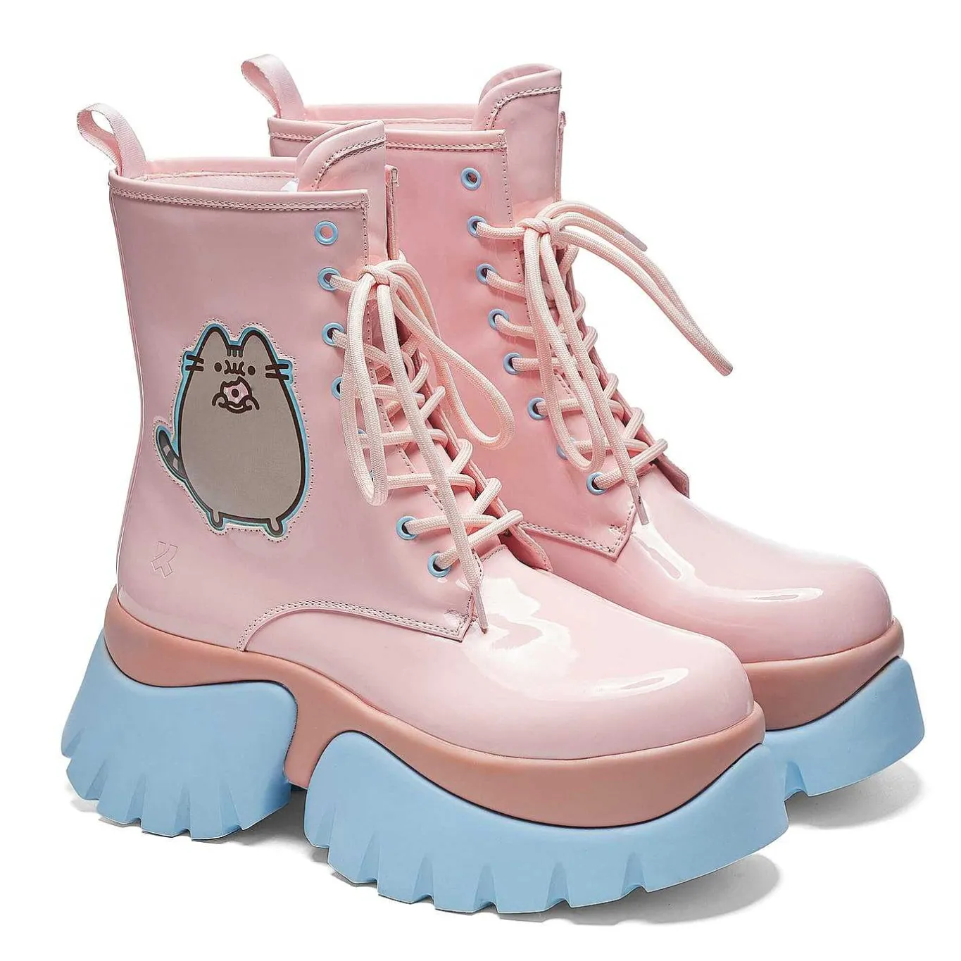KOI footwear Pusheen Doughnuts Pastel Patent Boots<Women'S Platform Boots