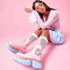 KOI footwear Pusheen Doughnuts Pastel Patent Boots<Women'S Platform Boots