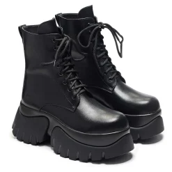 KOI footwear Rancor Vilun Black Lace Up Boots<Women'S Ankle Boots