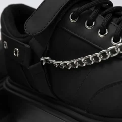 KOI footwear Retrograde Rebel Men'S Black Platform Shoes<Men'S Lace Up