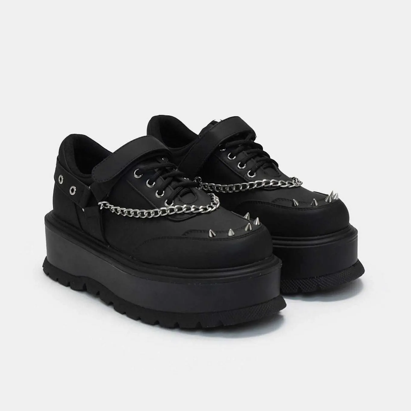 KOI footwear Retrograde Rebel Men'S Black Platform Shoes<Men'S Lace Up