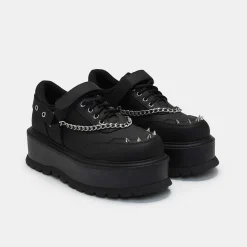 KOI footwear Retrograde Rebel Men'S Black Platform Shoes<Men'S The Lace Up Shoe