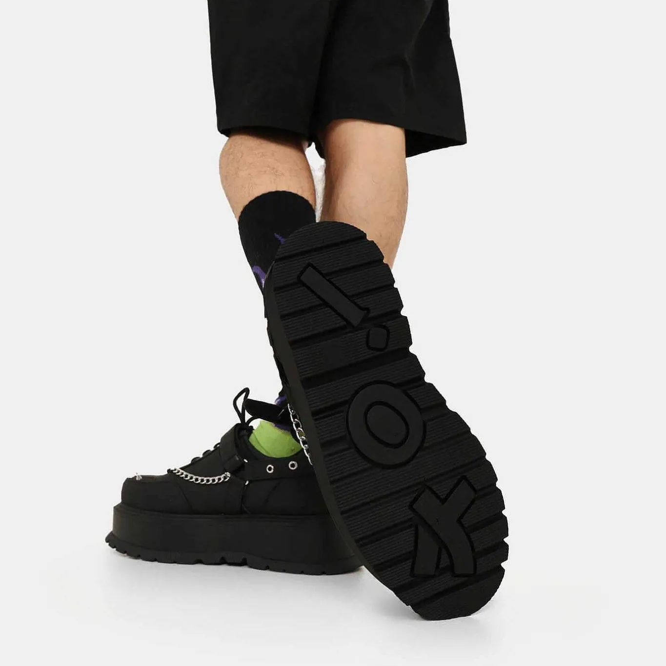 KOI footwear Retrograde Rebel Men'S Black Platform Shoes<Men'S The Lace Up Shoe