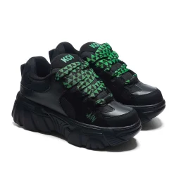KOI footwear Ricta Flip Men'S Chunky Trainers - Green Lace<Men'S Chunky Trainers