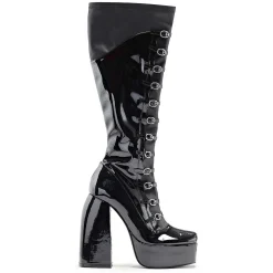 KOI footwear Ritual State Patent Long Boots - Black |<Women'S Heeled Boots