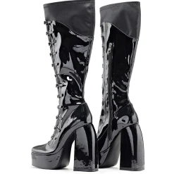 KOI footwear Ritual State Patent Long Boots - Black |<Women'S Heeled Boots