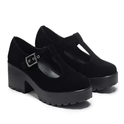KOI footwear Sai Black Mary Jane Shoes 'Suede Edition'<Women'S Black Mary Janes