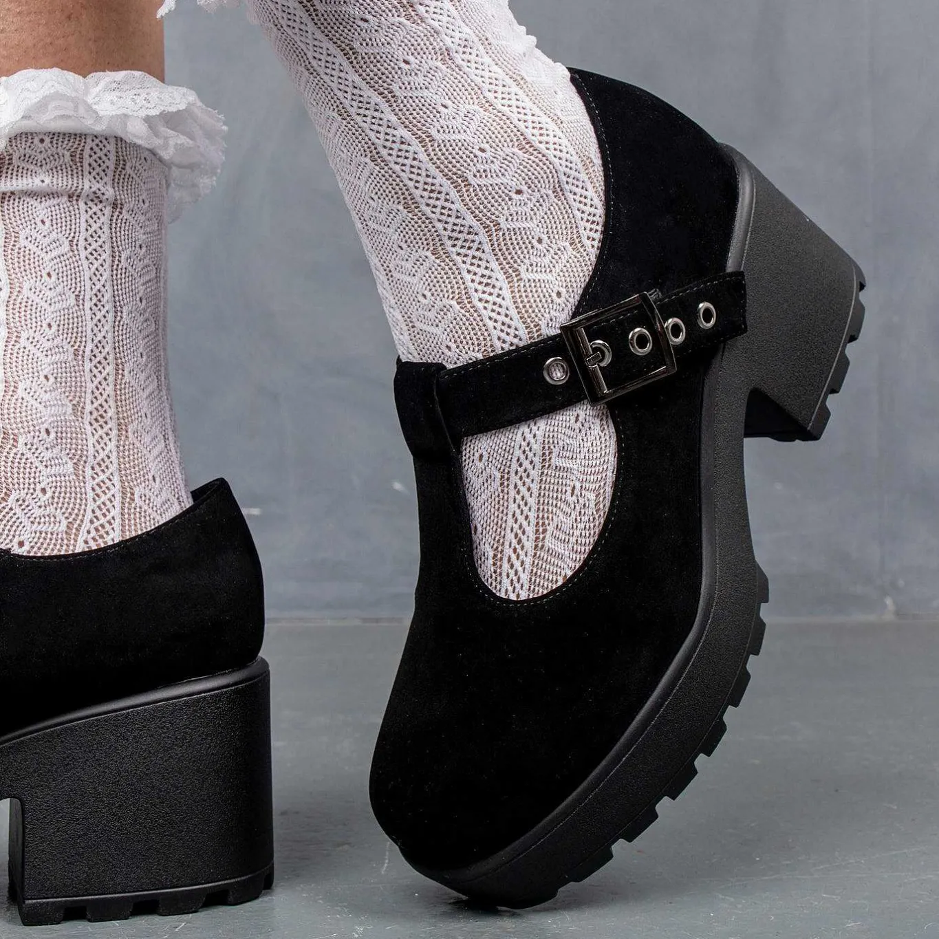 KOI footwear Sai Black Mary Jane Shoes 'Suede Edition'<Women'S Black Mary Janes