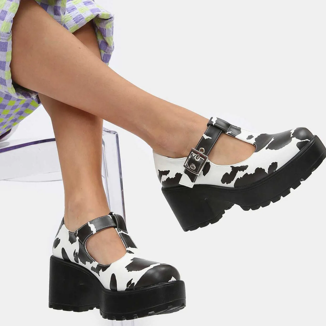 KOI footwear Sai Cow Print Mary Jane Shoes 'Nettie Edition'<Women'S Printed Mary Janes