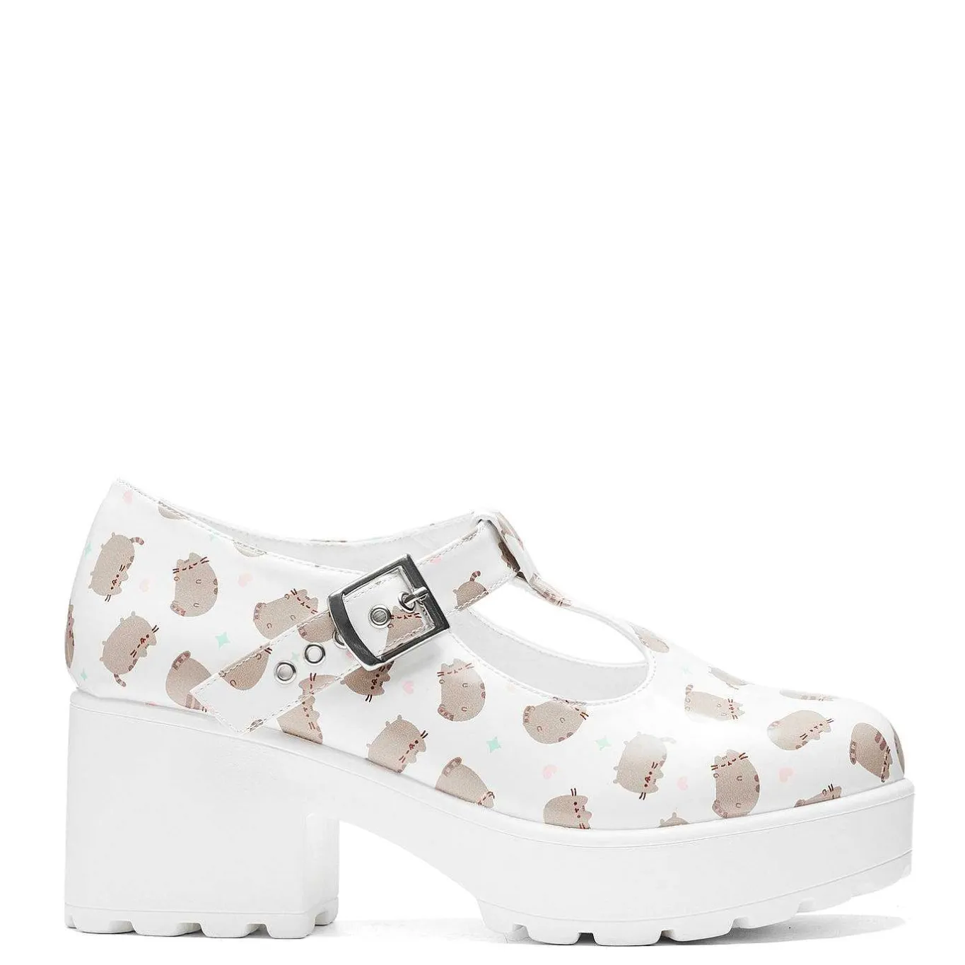 KOI footwear Sai White Mary Janes 'Pusheen Edition'<Women'S Printed Mary Janes