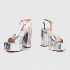 KOI footwear Shonen Silver Lizard Platform Heels<Women'S Platform Heels