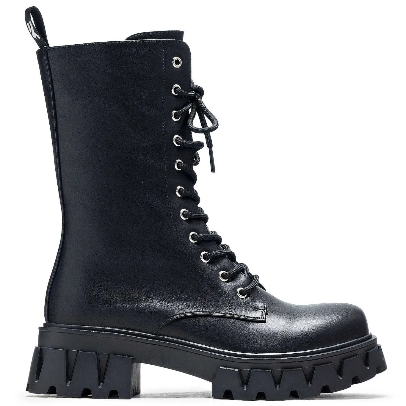 KOI footwear Siren Men'S Tall Lace Up Boots - Black<Women'S Calf Boots