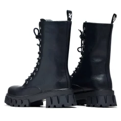 KOI footwear Siren Men'S Tall Lace Up Boots - Black<Women'S Calf Boots