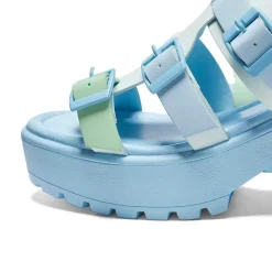 KOI footwear Sugar Season Chunky Buckle Sandals - Blue<Women'S Strappy Sandals