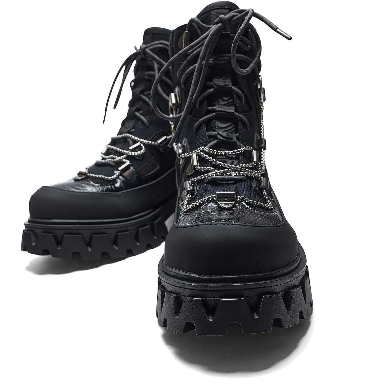 KOI footwear The Koi Reaper Men'S Hiking Boots - Ebony Croc<Men'S Ankle Boots