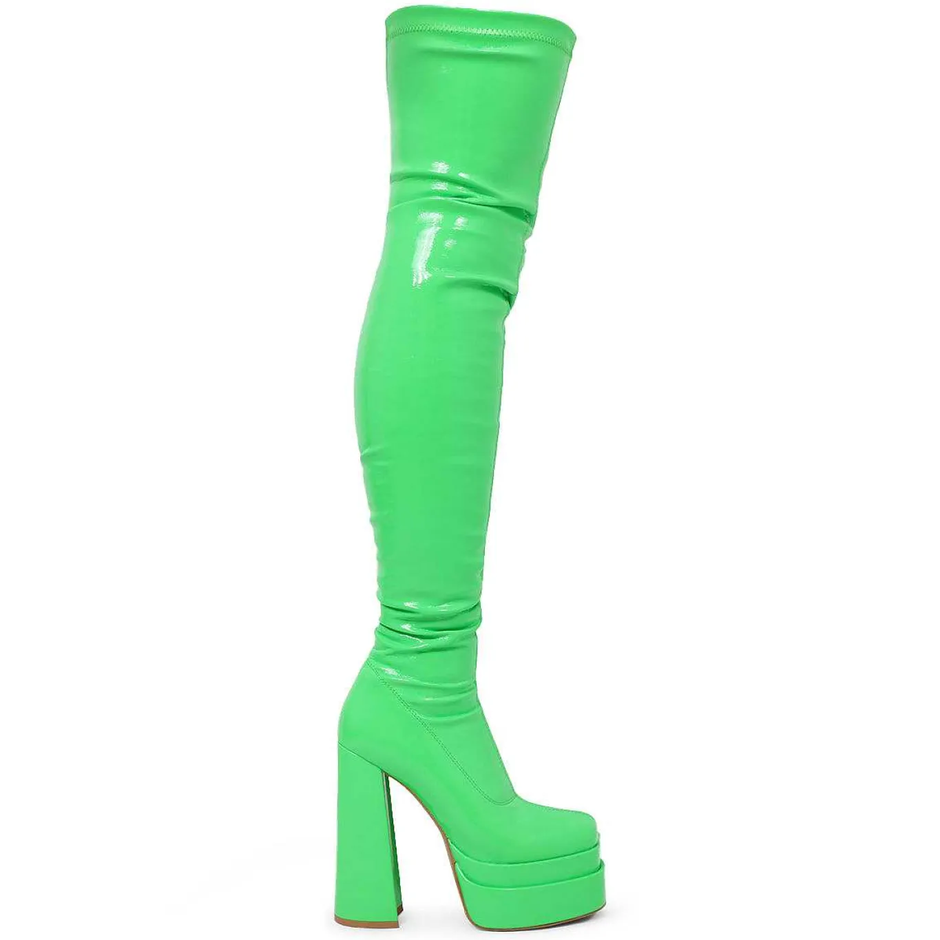 KOI footwear The Redemption Green Stretch Thigh High Boots<Women'S Heeled Boots