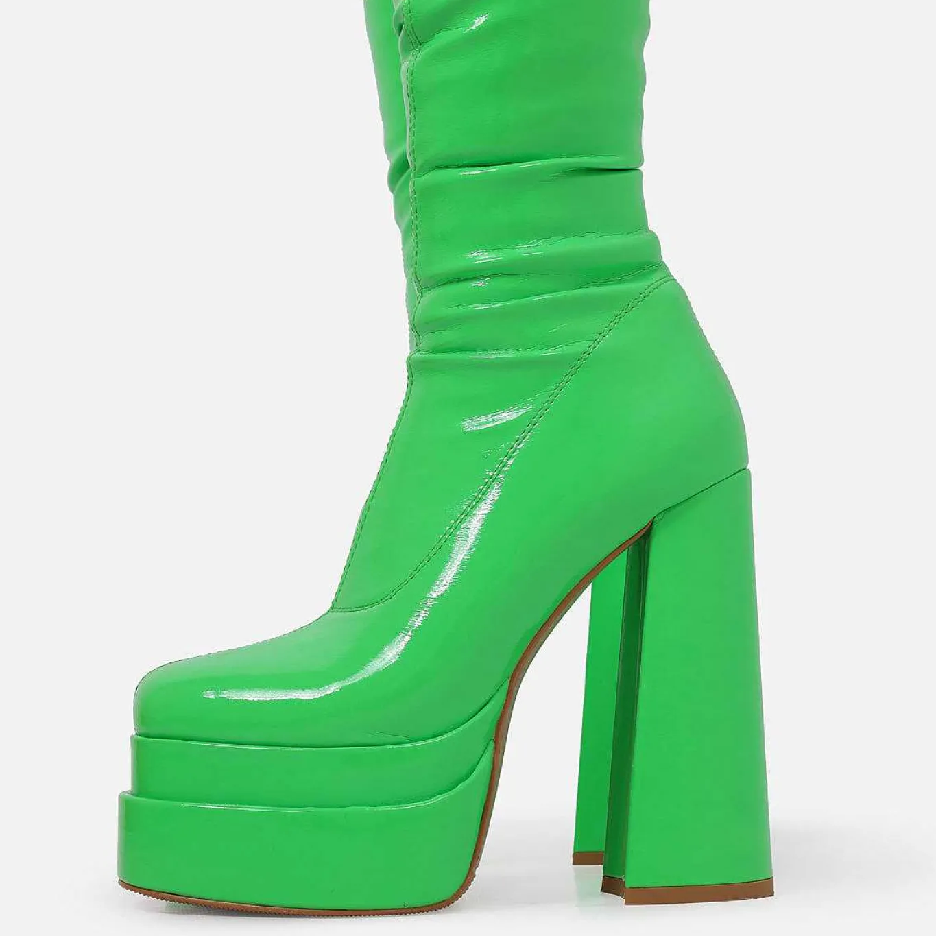 KOI footwear The Redemption Green Stretch Thigh High Boots<Women'S Heeled Boots