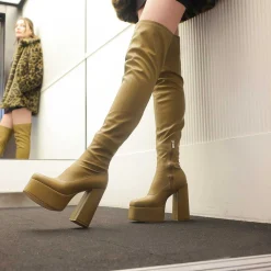 KOI footwear The Redemption Plus Size Thigh High Boots - Khaki<Women'S The Long Boot