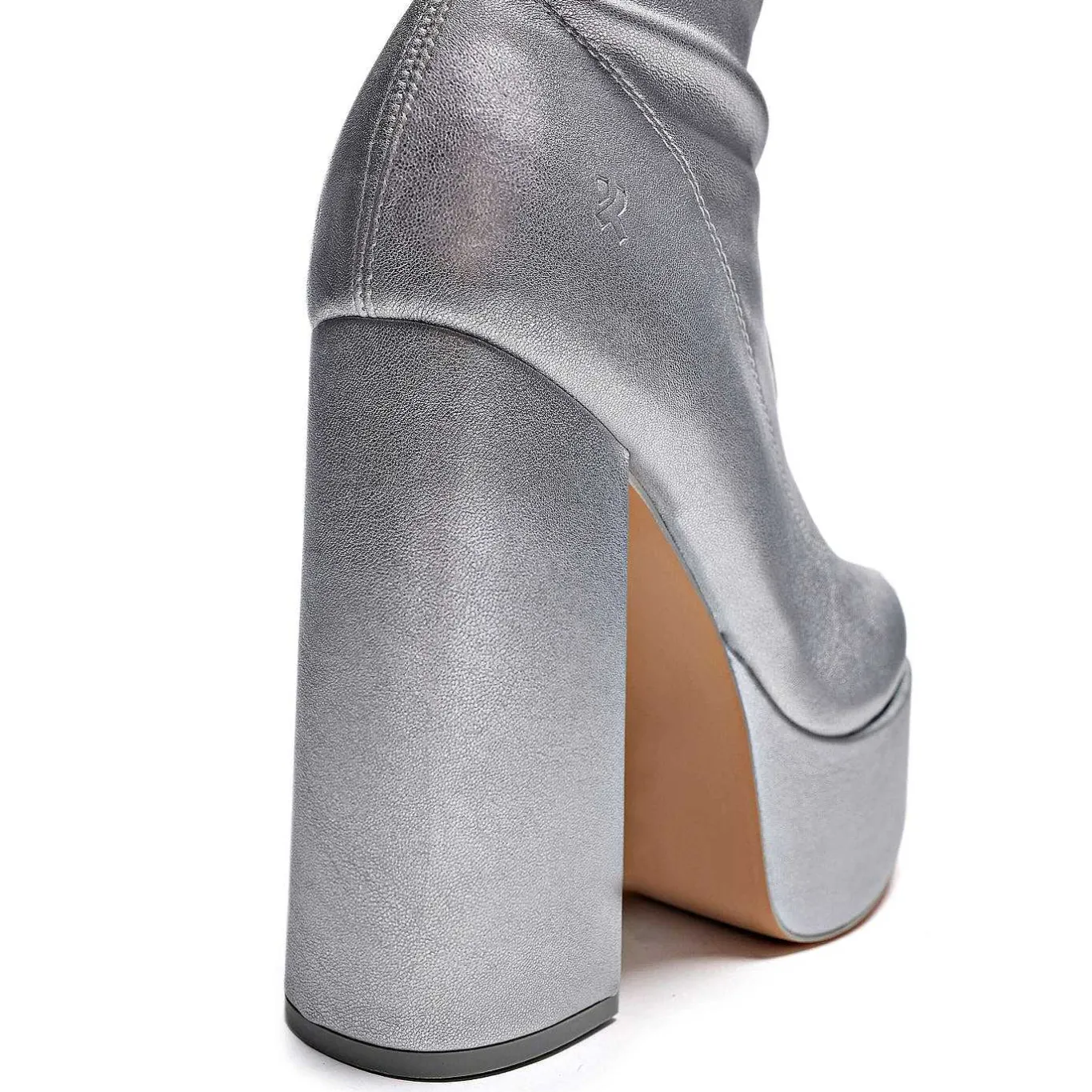KOI footwear The Redemption Plus Size Thigh High Boots - Silver<Women'S Heeled Boots