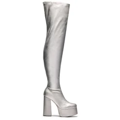 KOI footwear The Redemption Plus Size Thigh High Boots - Silver<Women'S The Long Boot