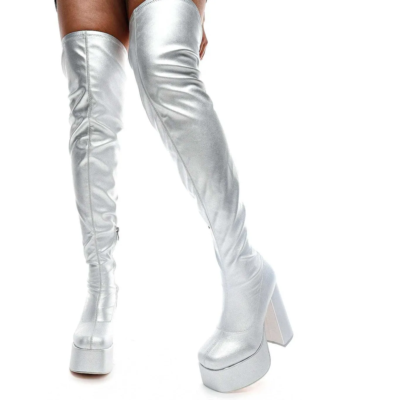 KOI footwear The Redemption Plus Size Thigh High Boots - Silver<Women'S The Long Boot