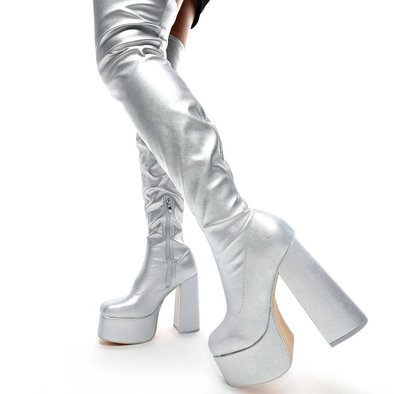 KOI footwear The Redemption Plus Size Thigh High Boots - Silver<Women'S The Long Boot