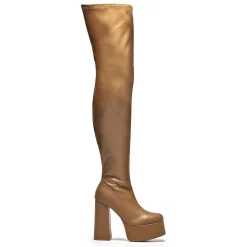 KOI footwear The Redemption Stretch Thigh High Boots - Khaki<Women'S Heeled Boots
