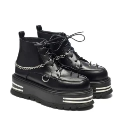KOI footwear The Silence Men'S Platform Grunge Boots - Black<Men'S Black Boots